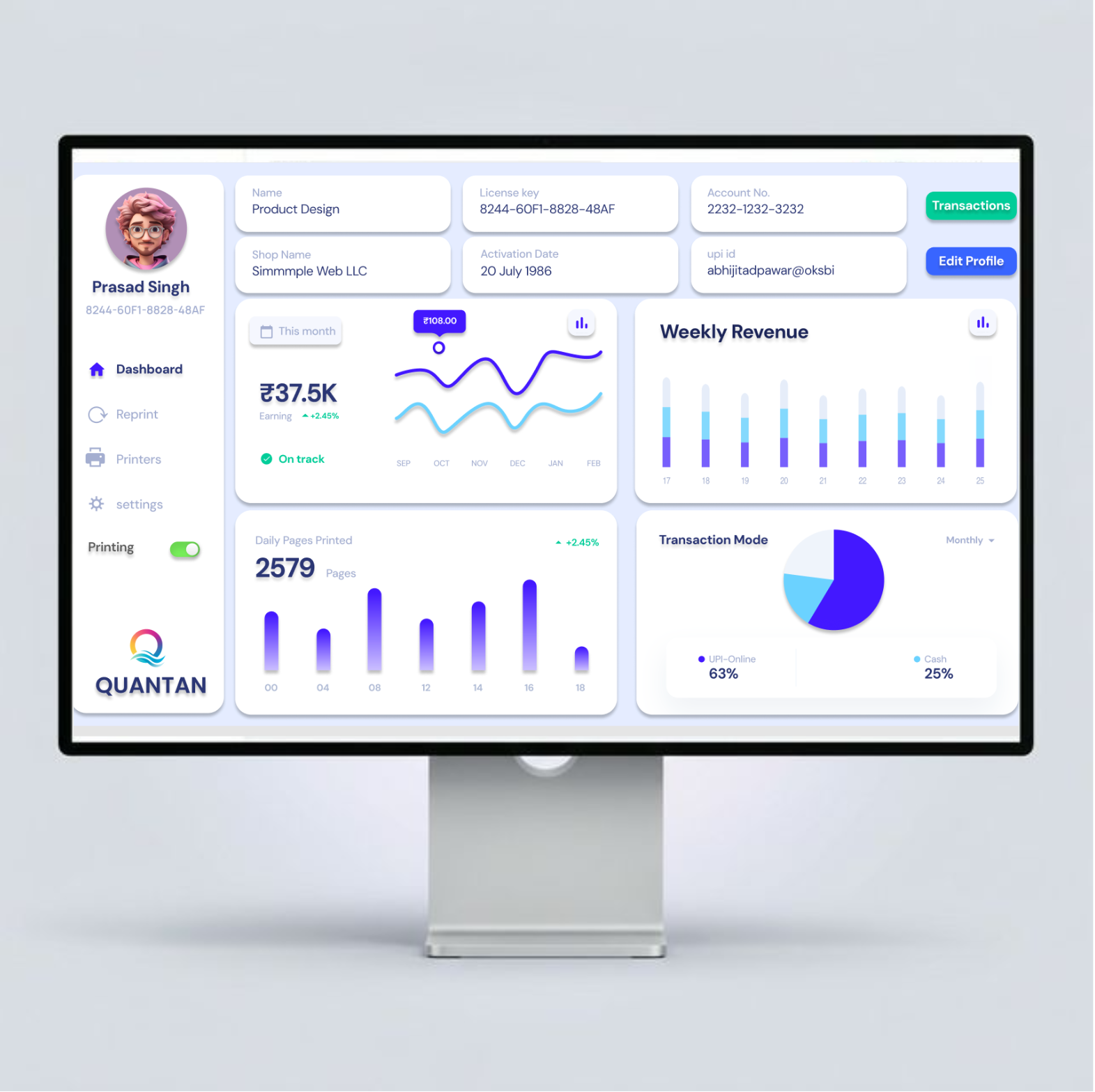 Quantan OS Dashboard